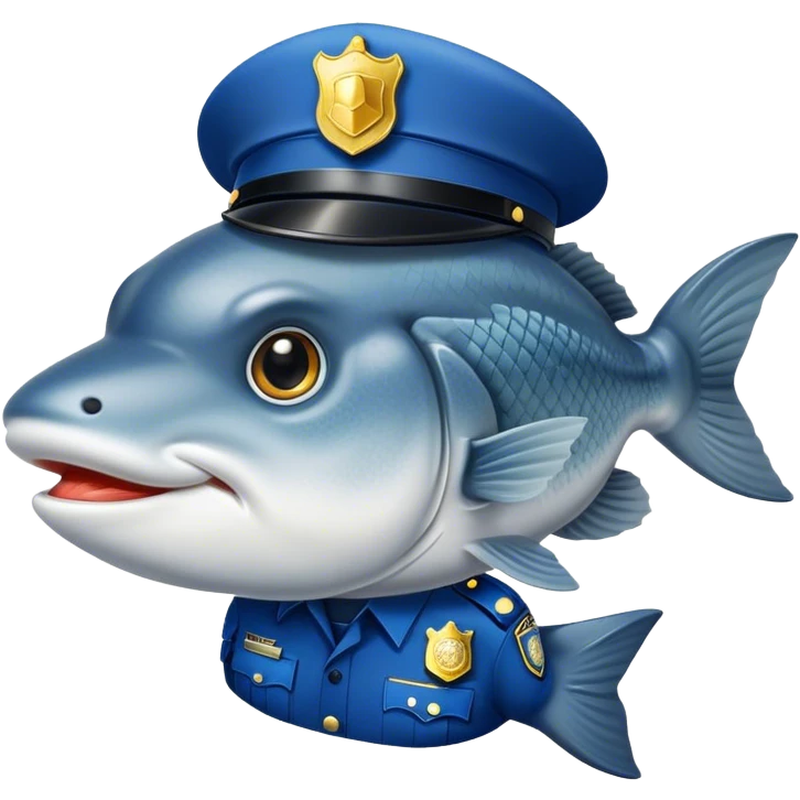Cod dressed as cop emoji