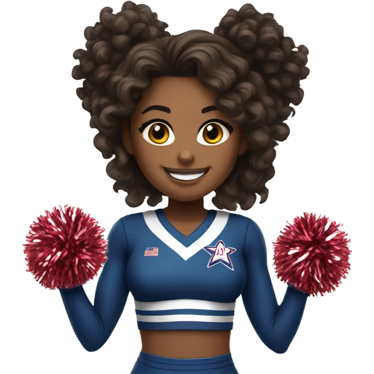 Brunette wavy hair cheer leader  emoji