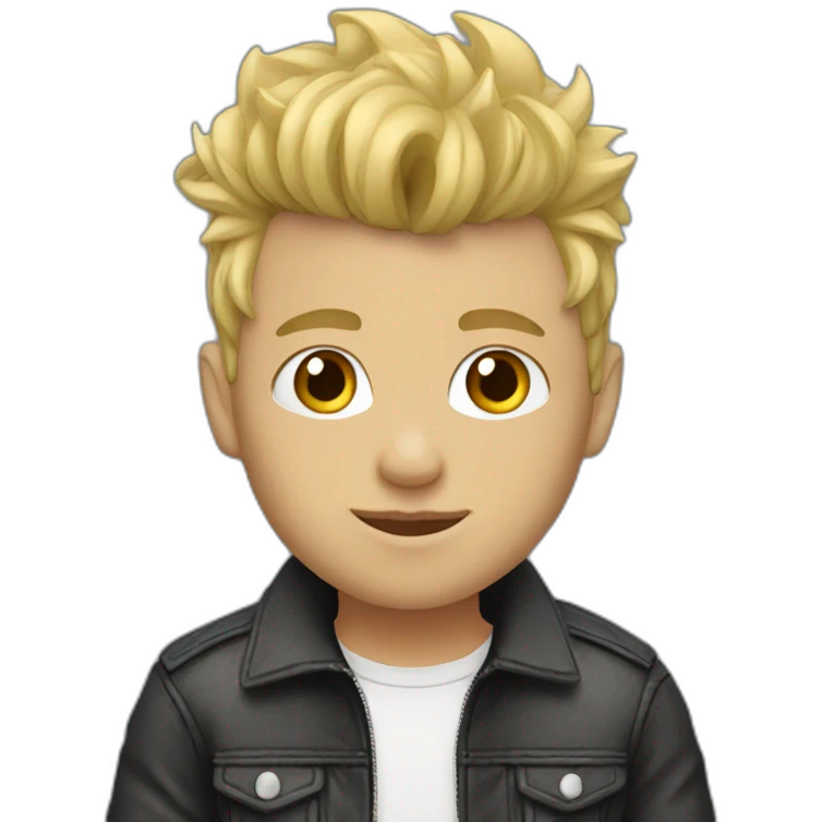 boy,Blonde Mohawk Hair,Jacket emoji