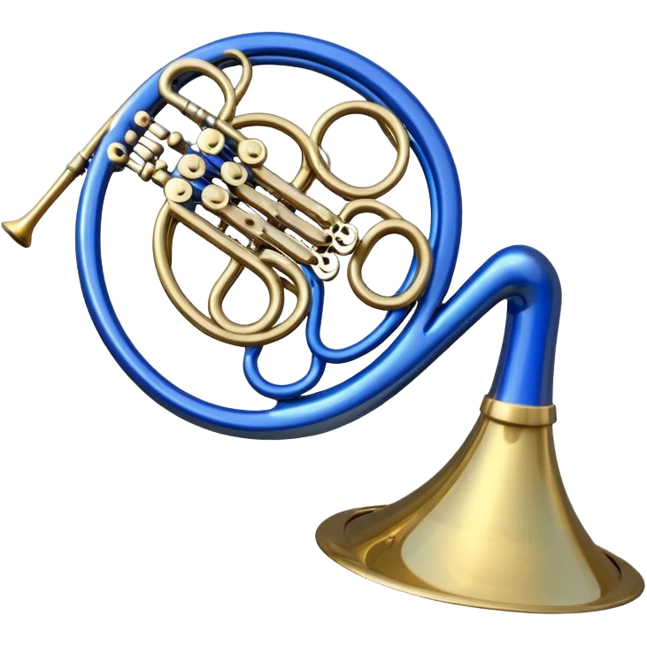 Blue french horn emoji