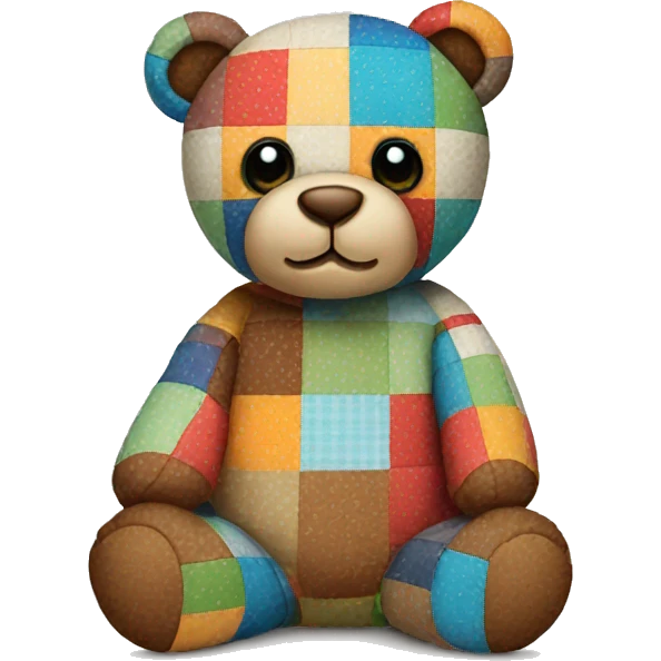 Patchwork teddy bear emoji
