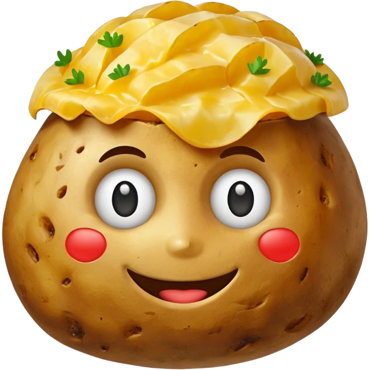 Happy baked potato smiling emoji