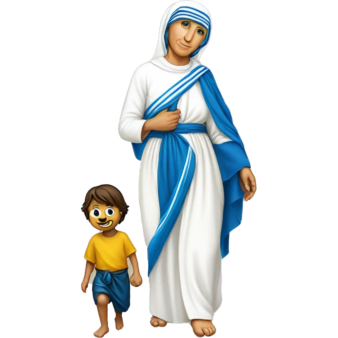 Mother Teresa and Virgin Mary are with us
Barefoot, as if on a blade, walked on the ground emoji