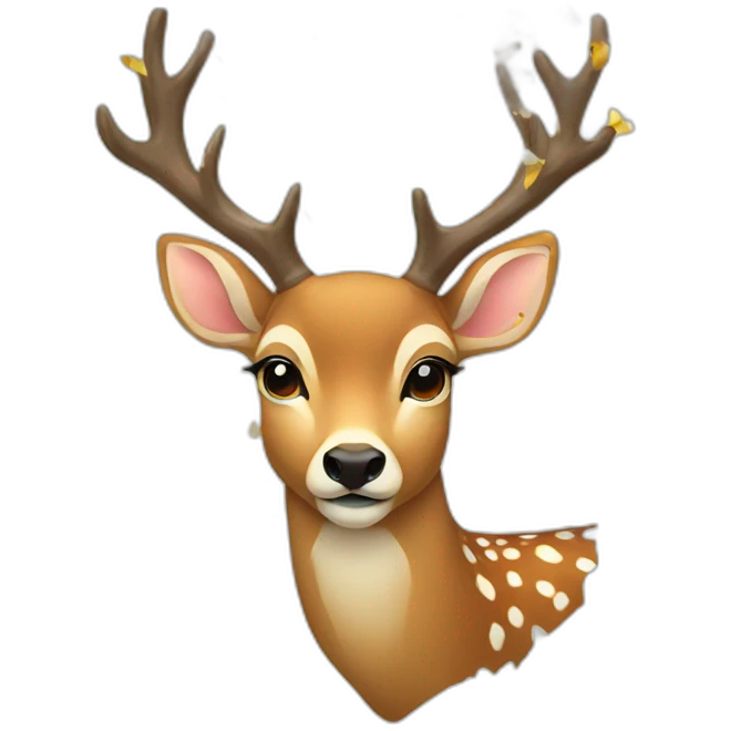 A deer with confetti  emoji