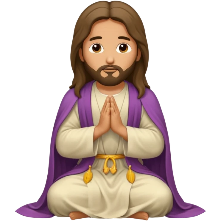 Jesus praying on one knee emoji