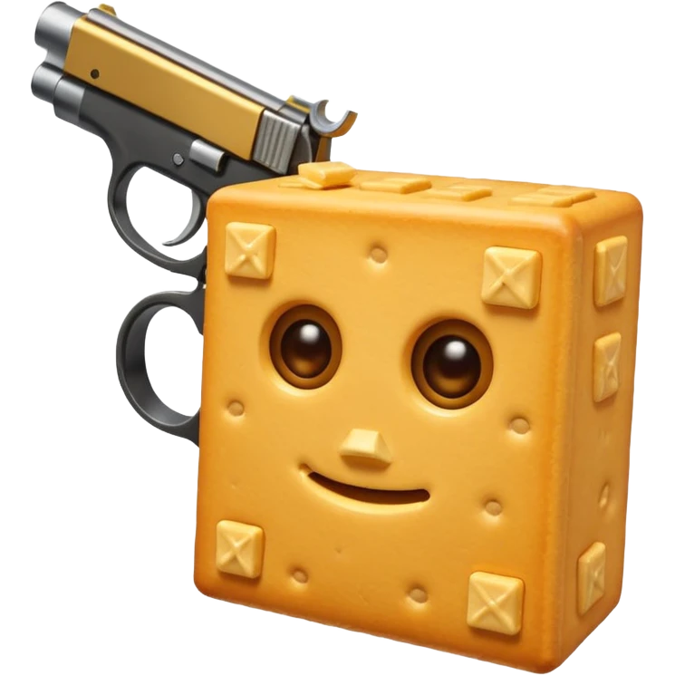 Cheez it with a gun to its head emoji