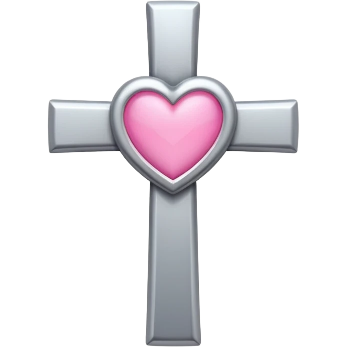 Latin Cross + Pink heart emoji
