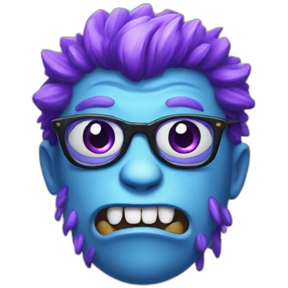 violet nerdy monster emoji