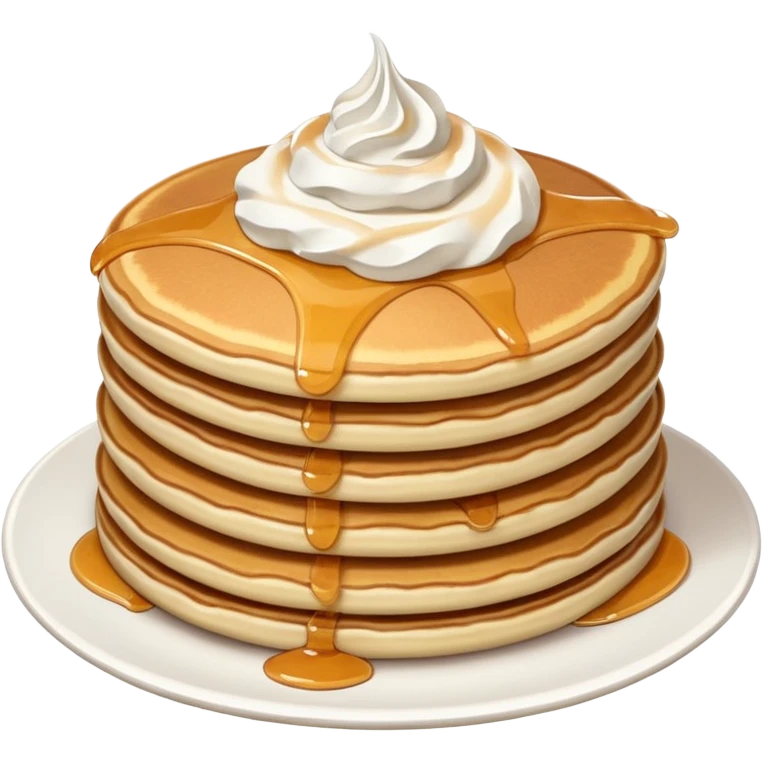 stack of pancakes with whip cream emoji
