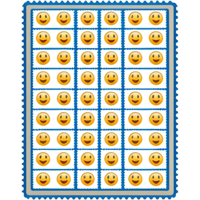 postage stamp sheet in postal service  emoji