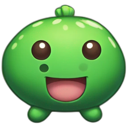 A green junimo from Stardew valley emoji