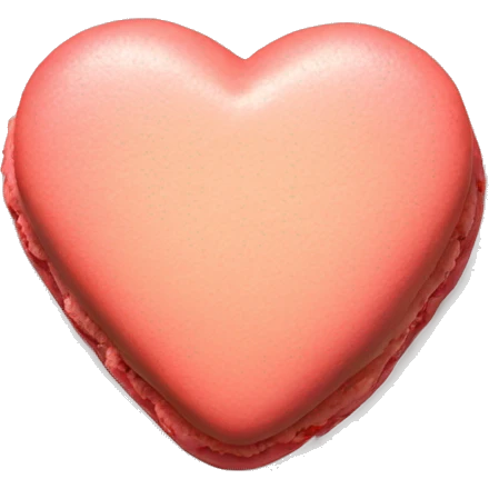 One Realistic heart shaped macaron cookie laying flat emoji