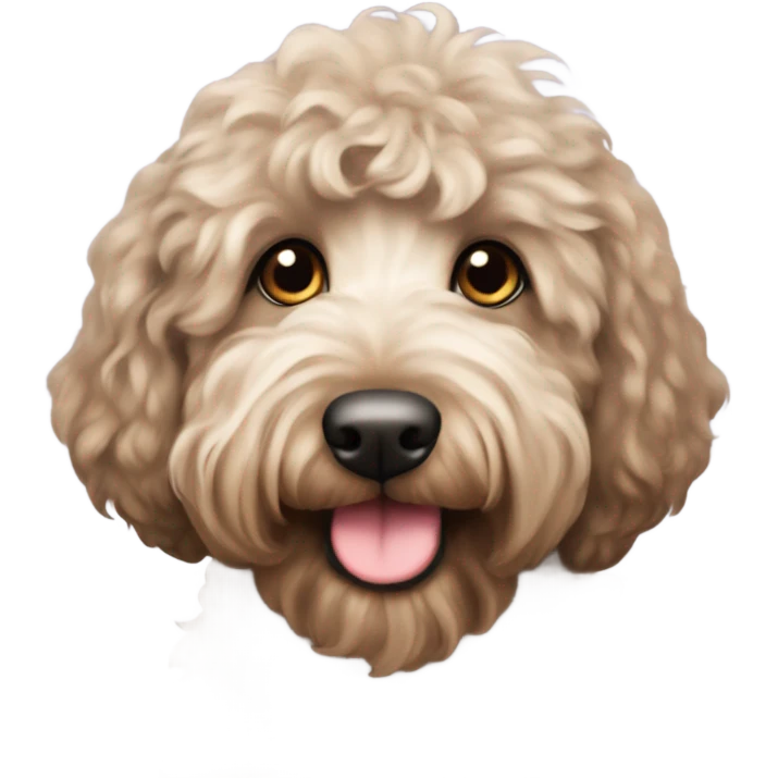 Australian labradoodle with black curly hair emoji