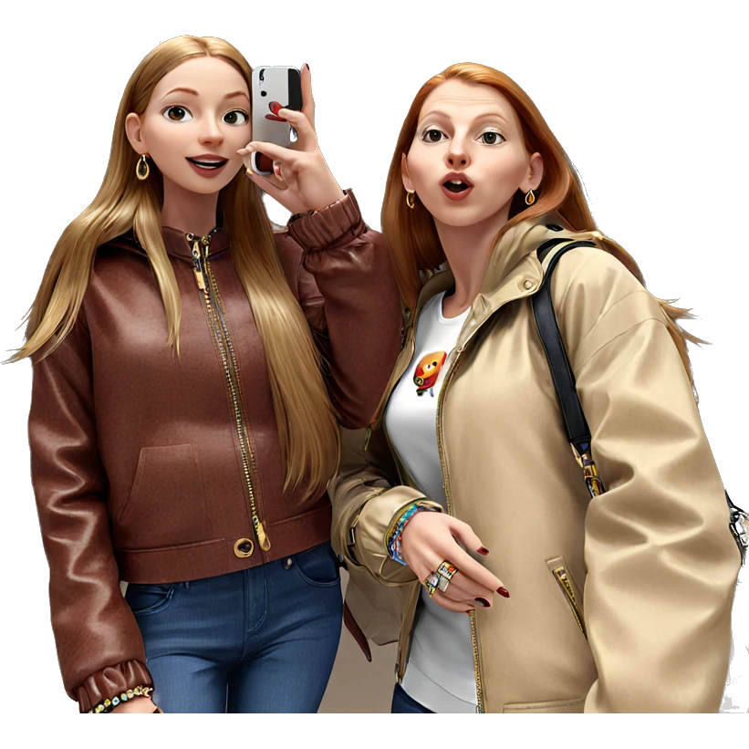 fashionable girls with accessories emoji