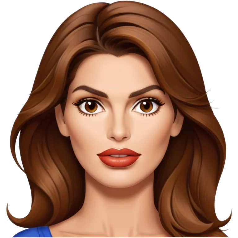 Cindy Crawford supermodel with beauty mark above her lip, brown hair emoji
