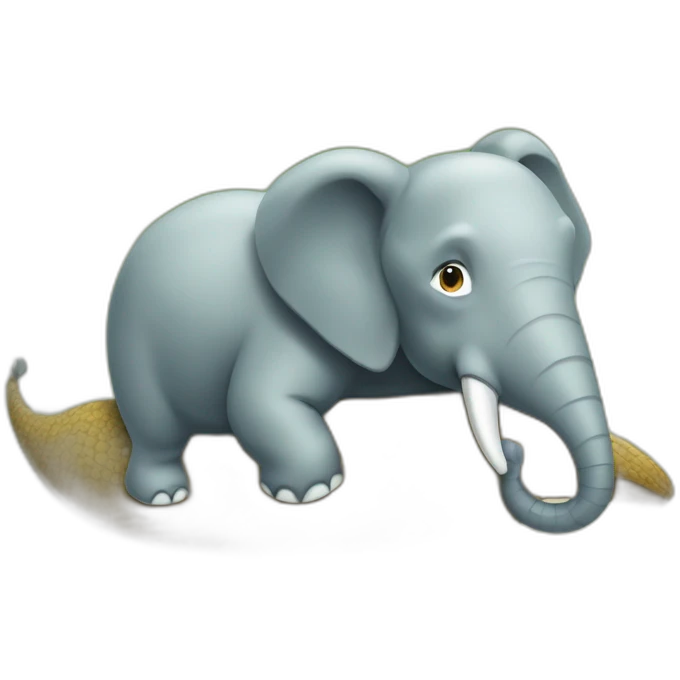 Éléphant sur un cocodile emoji