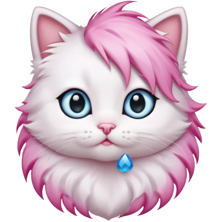 pink haired kitten emoji