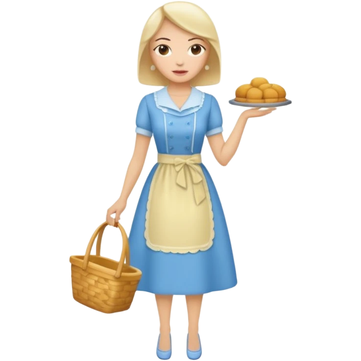 ligth woman wearing housewife clothes full body  emoji