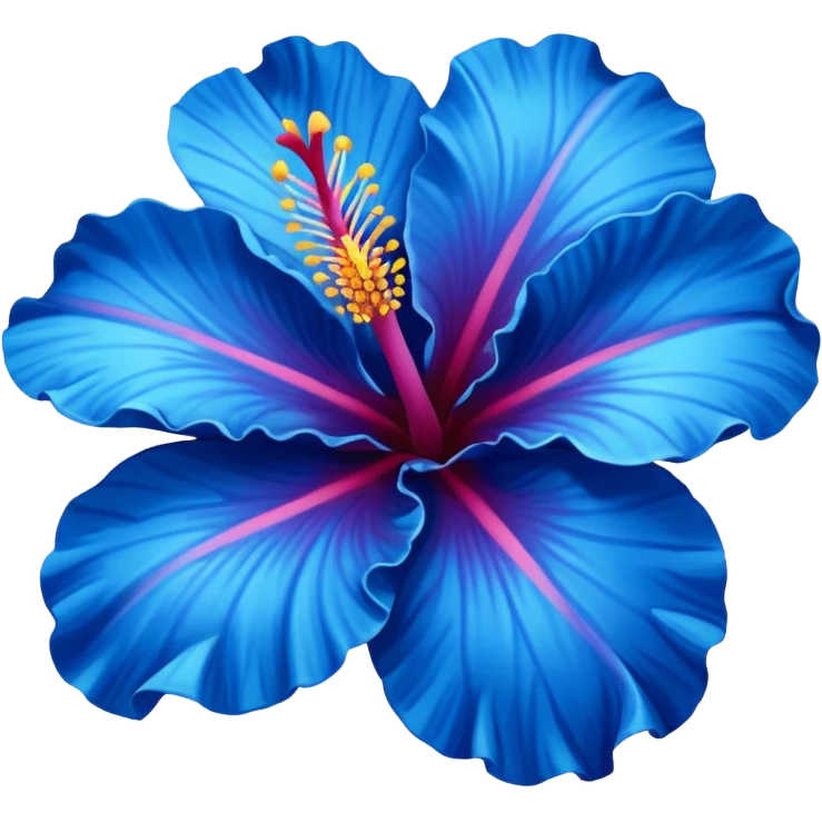 blue hibiscu emoji