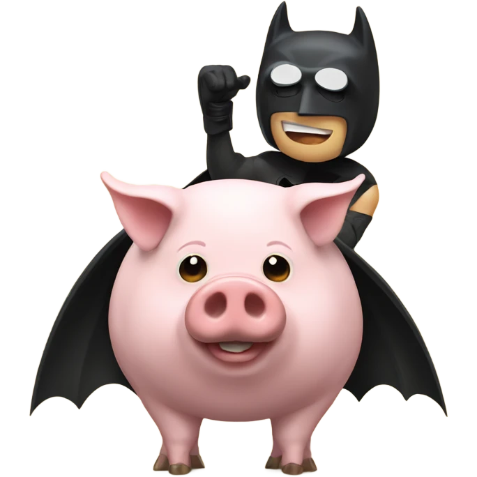 Pig with batman emoji
