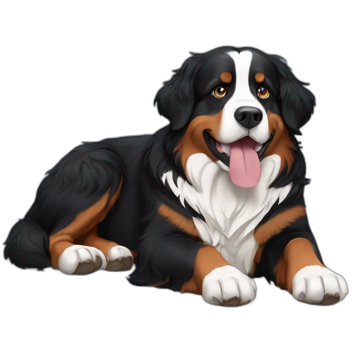 Bernese Mountain Dog laying down emoji