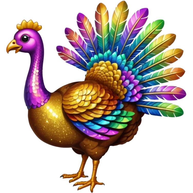 Glitter turkey emoji