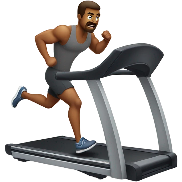 Gym strong man on treadmill  emoji