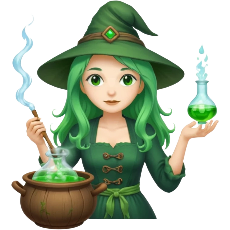 green witch cooking potion emoji