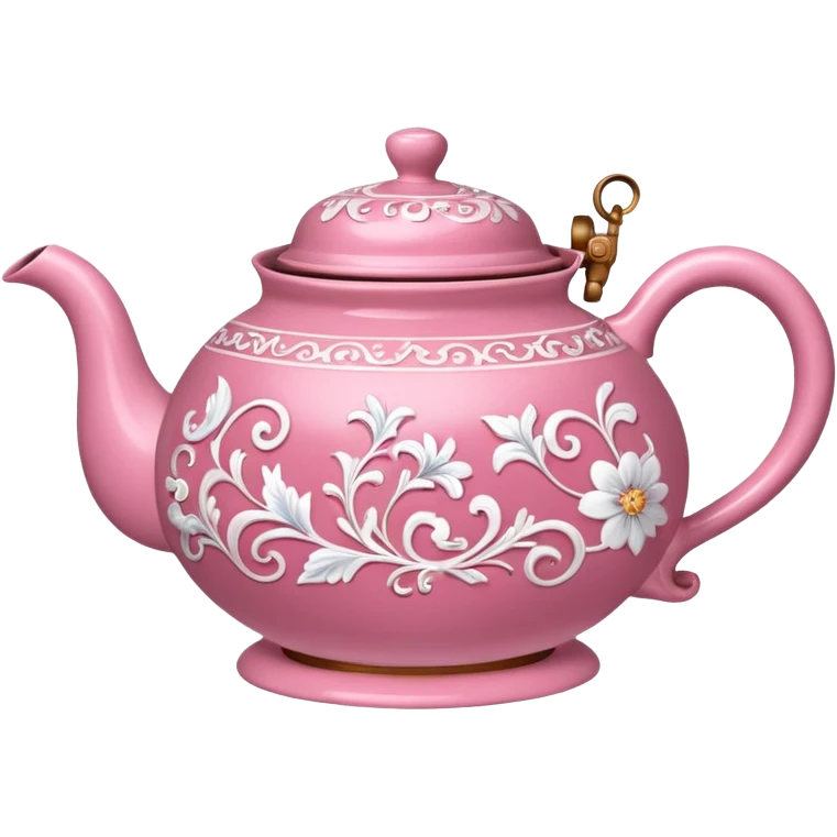 Pink steaming and boiling  tea pot with smoke emoji