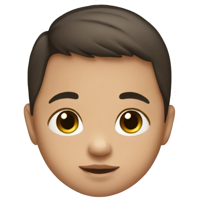 Newborn baby boy with straight dark brown hair  emoji