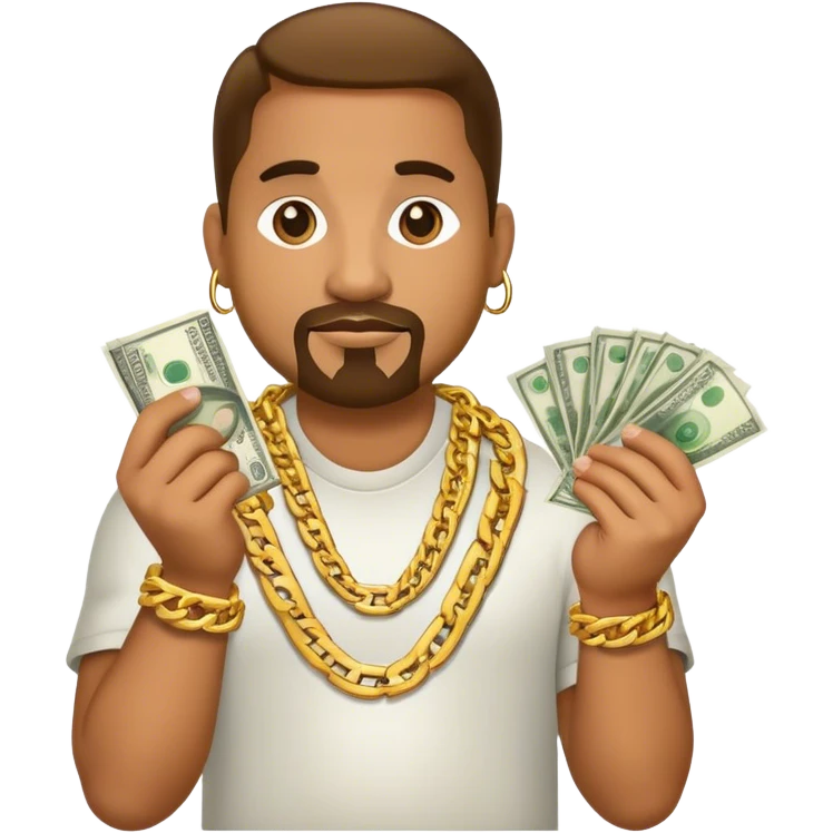 big dawg with money and gold chain emoji