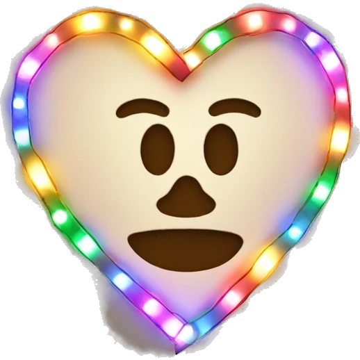Heart w Christmas lights around it emoji