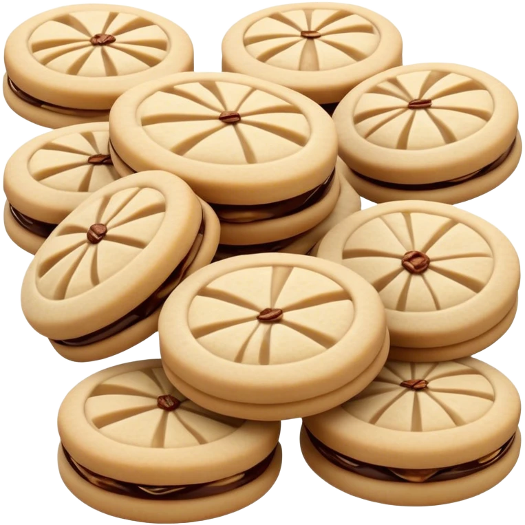 Cinematic Realistic Ma'amoul Dessert Emoji, featuring delicate shortbread cookies filled with dates or nuts rendered with intricate detail and warm, inviting lighting. emoji