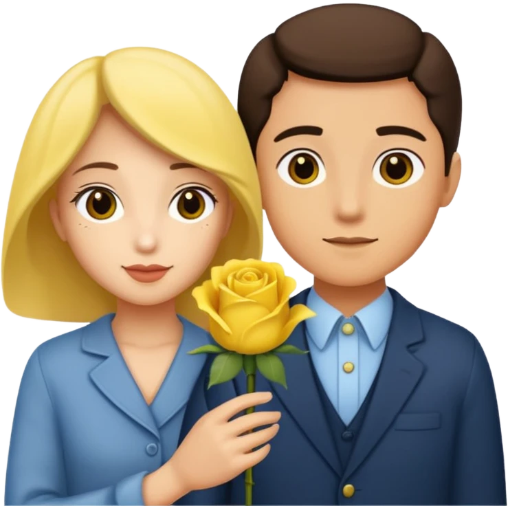 Mimi and niko holding yellow rose emoji