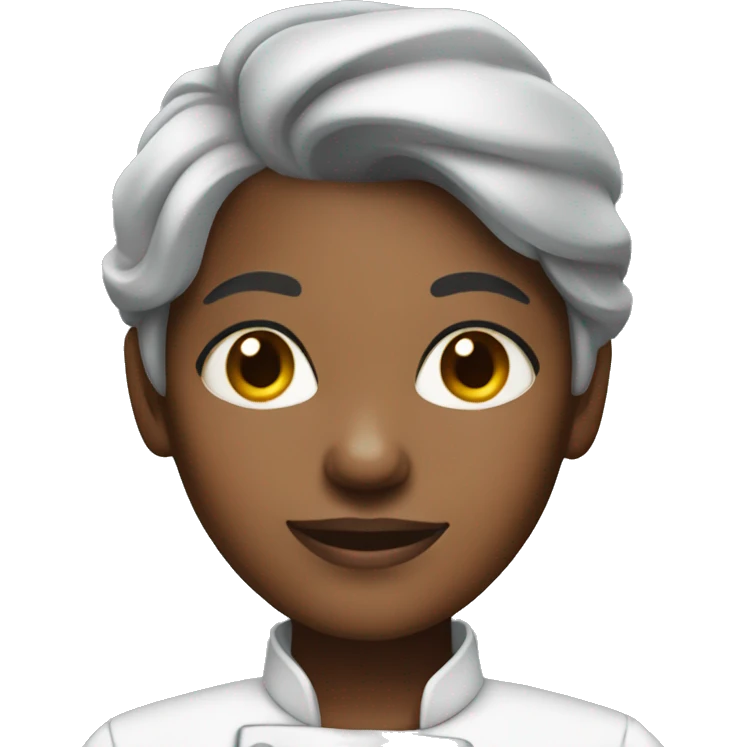 black female chef clothes grey hair wrinkles emoji