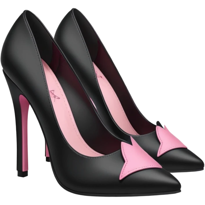 BLACKPINK-inspired gothic shoes, no hearts, black and pink, cute  emoji