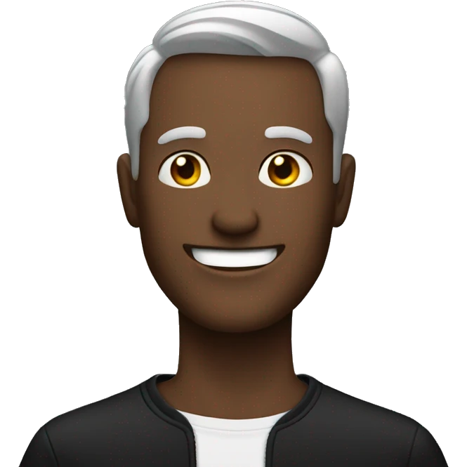smiling man in black shirt emoji