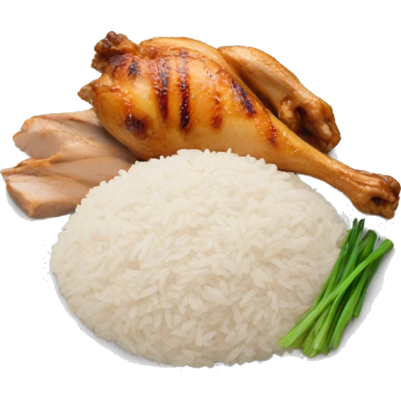 Plate, rice, grilled chicken  emoji