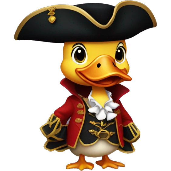 duckling dressed up like Captain hook emoji