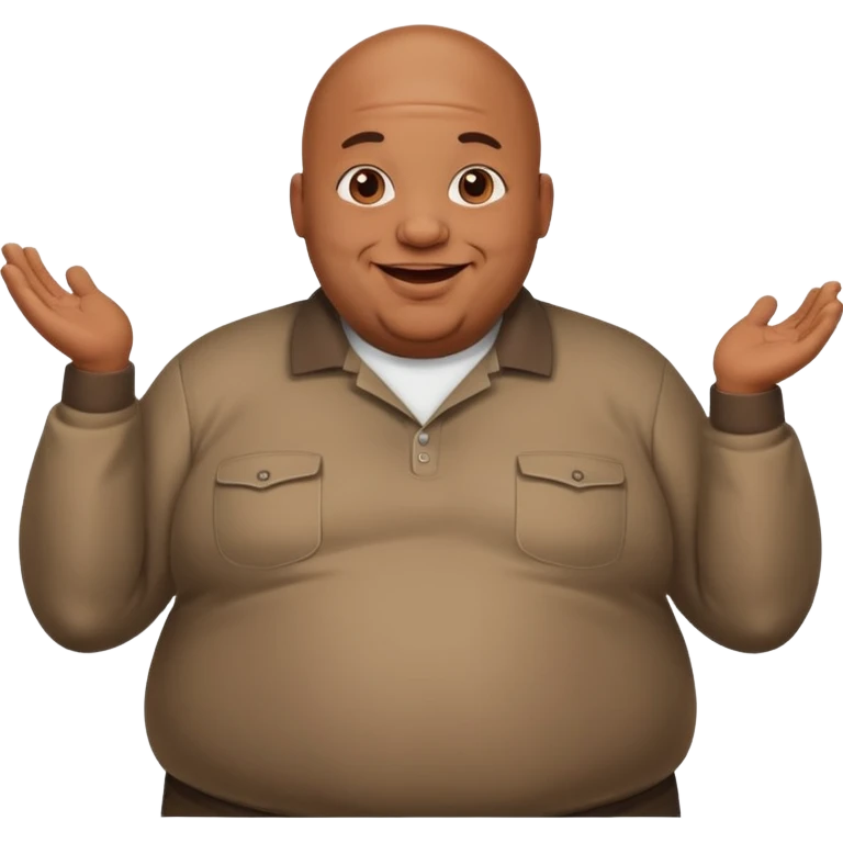 Fat black bald guy shrugging emoji