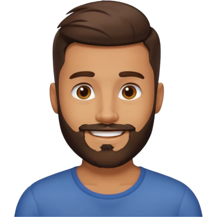 create a brunette male with a beard and a fade haircut emoji