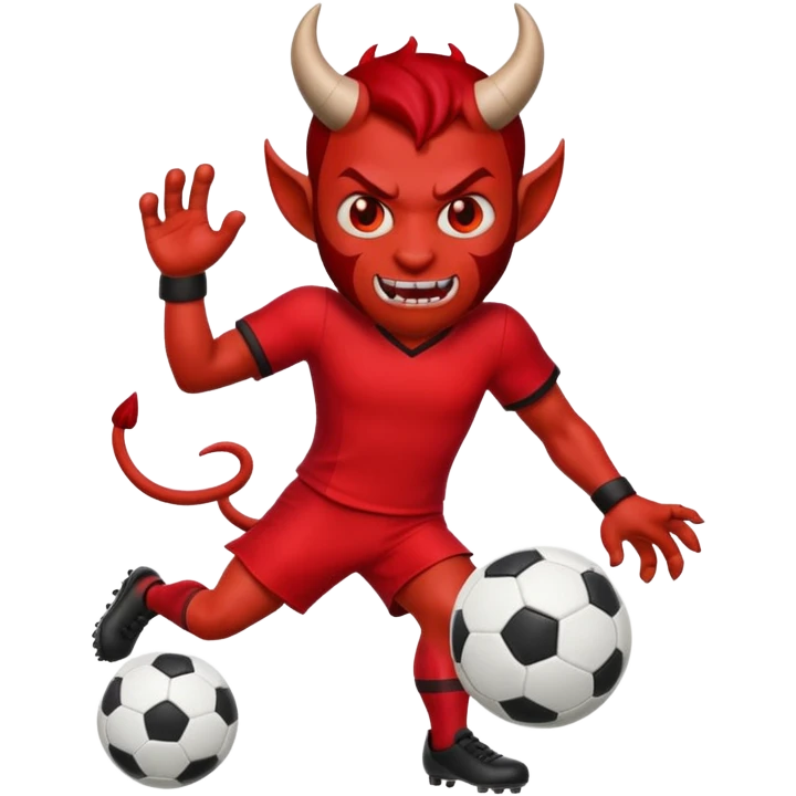 devil playing soccer emoji