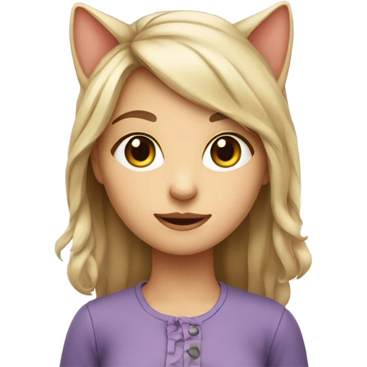 cute girl  with head of a cat emoji