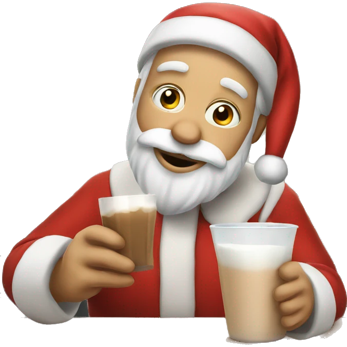 santa drinking milk  emoji