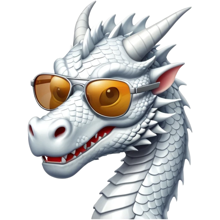 White dragon with sunglasses emoji