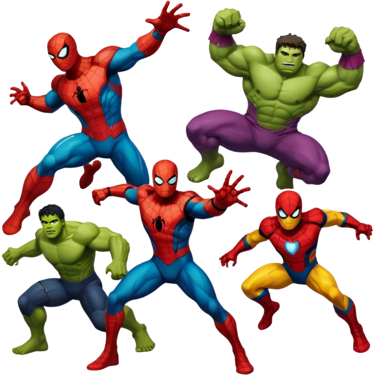 ironman,spideraman.,hulk,thor emoji