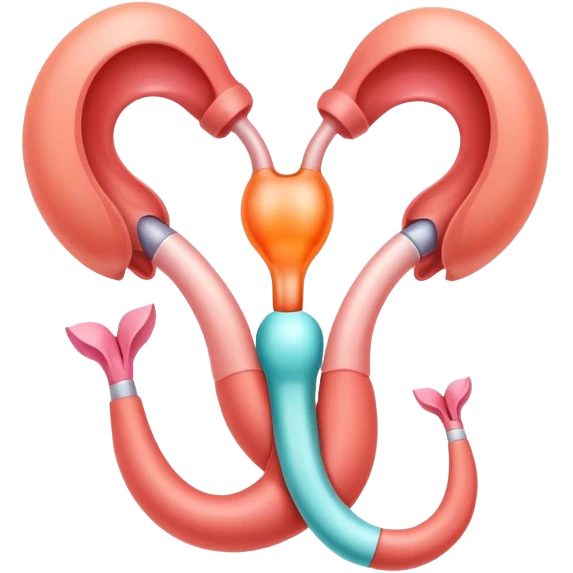 A symbolic female reproductive system with ovaries and uterus, abstract medical illustration emoji