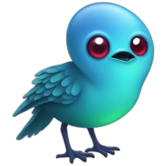 An alien bird un 2 bites emoji