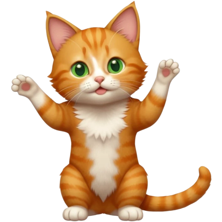 A high-resolution photo-realistic digital illustration of a ginger tabby cat kitten, chest upward emoji
