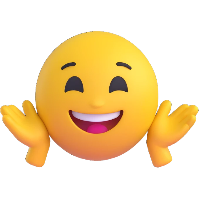 3D emoji of a joyful and expressive person in the 'Enjoy' style, inspired by reference photo emoji